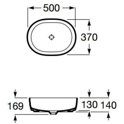 Praustuvas-dubuo Roca Inspira Round, 500x370 mm