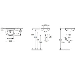 Praustuvas Villeroy&Boch O.Novo, 360x275mm, be persipylimo