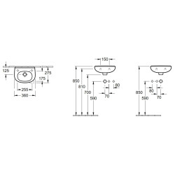 Praustuvas Villeroy&Boch O.Novo, 360x275 mm, CeramicPlus
