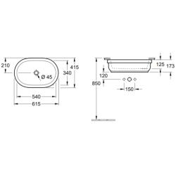 Praustuvas Villeroy&Boch Architectura, 615x415 mm, ovalus