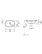 Praustuvas Villeroy&Boch O.Novo, 580x370 mm, ovalus