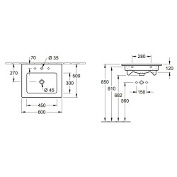 Praustuvas Villeroy&Boch Venticello, 600x505 mm, su Ceramic Plus