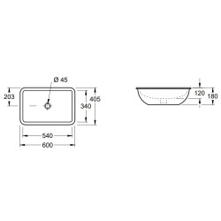 Praustuvas Villeroy&Boch Loop&Friends, 600x405 mm, stačiakampis