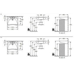 Praustuvas Villeroy&Boch ViCare, 600x490 mm, su Ceramic Plus