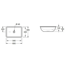 Praustuvas Villeroy&Boch Loop&Friends, 600x405 mm, stačiakampis