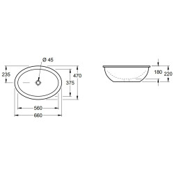Praustuvas Villeroy&Boch Loop&Friends, 660x470 mm, ovalus