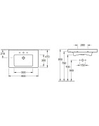 Praustuvas Villeroy&Boch Subway 2.0, 800x475 mm, baldinis