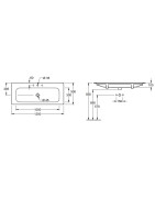 Praustuvas Villeroy&Boch Finion, 1200x500 mm, pakabinamas