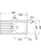 Plautuvė Franke Euroset ESN 614 Nova, industrinė, universali