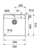 Plautuvė Franke Maris MRX 210-50 TL montuojama iš apačios