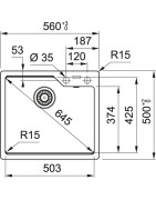 Plautuvė Franke Urban UBG 610-50, su ekscentriniu ventiliu