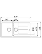 Granitinė plautuvė Franke Basis BFG 651, su ventiliu, pilka