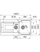 Plautuvė Franke Urban UBG 651-100, su ekscentriniu ventiliu