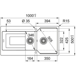 Plautuvė Franke Urban UBG 651-100, su ekscentriniu ventiliu