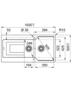 Plautuvė Franke Urban UBG 651-100, su ekscentriniu ventiliu