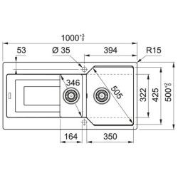 Plautuvė Franke Urban UBG 651-100, su ekscentriniu ventiliu