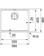 Granitinė plautuvė Franke Kubus 2 KNG 110-52, balta