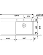 Granitinė plautuvė Franke Mythos MTG 611, juoda, kairė