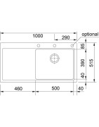 Granitinė plautuvė Franke Mythos MTG 611, balta, dešinė