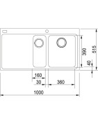 Granitinė plautuvė Franke Mythos MTG651-100, dešinė