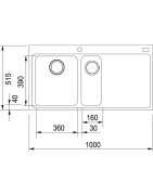 Granitinė plautuvė Franke Mythos MTG651-100, kairė, grafitas