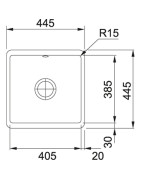 Keramikinė plautuvė Franke Kubus KBK 110-40, balta