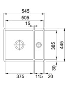 Keramikinė plautuvė Franke Kubus KBK 160, balta