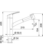 Plautuvės maišytuvas Franke Smart, su ištraukiama žarna, chromas
