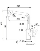 Plautuvės maišytuvas Franke Urban, besisukantis, chromuotas
