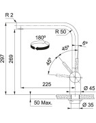 Plautuvės maišytuvas Franke Atlas Neo, su ištraukiama žarna