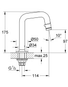 Plautuvės maišytuvas Grohe Universal, chromas, šaltam vandeniui