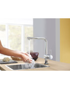 Plautuvės maišytuvas Grohe Minta, ištraukiama žarna, plienas