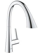 Plautuvės maišytuvas Grohe Zedra, chromuotas, ištraukiama žarna