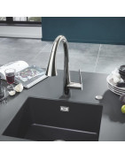 Plautuvės maišytuvas Grohe Zedra, chromuotas, ištraukiama žarna