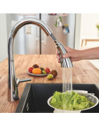 Plautuvės maišytuvas Grohe Zedra, chromuotas, ištraukiama žarna