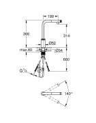 Plautuvės maišytuvas Grohe Minta SmartControl, plienas