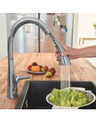 Plautuvės maišytuvas Grohe Zedra, plienas, ištraukiama žarna