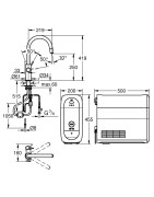 Plautuvės maišytuvas Grohe Blue Home C, filtras ir angliarūgštė