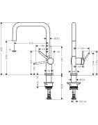 Plautuvės maišytuvas Hansgrohe Talis M54 U220, juodas matinis