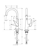 Plautuvės maišytuvas Hansgrohe Talis M51, plienas