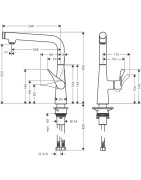 Plautuvės maišytuvas Hansgrohe Metris M71 260, chromas