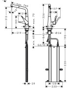 Plautuvės maišytuvas Hansgrohe Metris M71 320, chromas, sBox