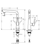 Plautuvės maišytuvas Hansgrohe Metris M71 260, plienas