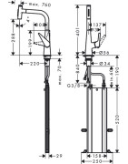 Plautuvės maišytuvas Hansgrohe Talis M51, ištraukiama žarna