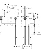 Plautuvės maišytuvas Hansgrohe Metris M71 200, chromas, sBox