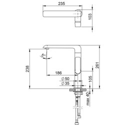 Plautuvės maišytuvas Ravak Flat FL 016.00, chromas