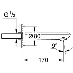 Vonios maišytuvo snapas Grohe Eurodisc Cosmopolitan, 170 mm