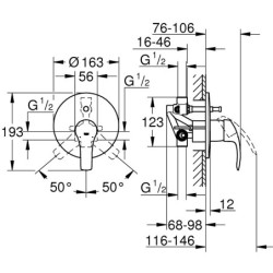 Potinkinis maišytuvas Grohe Eurosmart, su dekoratyvine dalimi