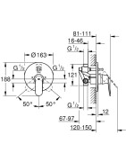 Potinkinis dušo/vonios maišytuvas Grohe Eurosmart Cosmopolitan