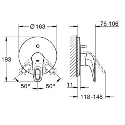 Dekoratyvinė dalis Grohe Eurostyle, baltos spalvos